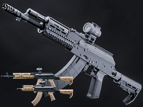 EMG x Strike Industries TRAX AK74 Stamped Steel Airsoft AEG Rifle w/ Buffer Tube Stock