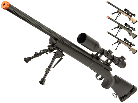 Snow Wolf US Army Style M24 Airsoft Bolt Action Scout Sniper Rifle w/ Spiral Fluted Barrel