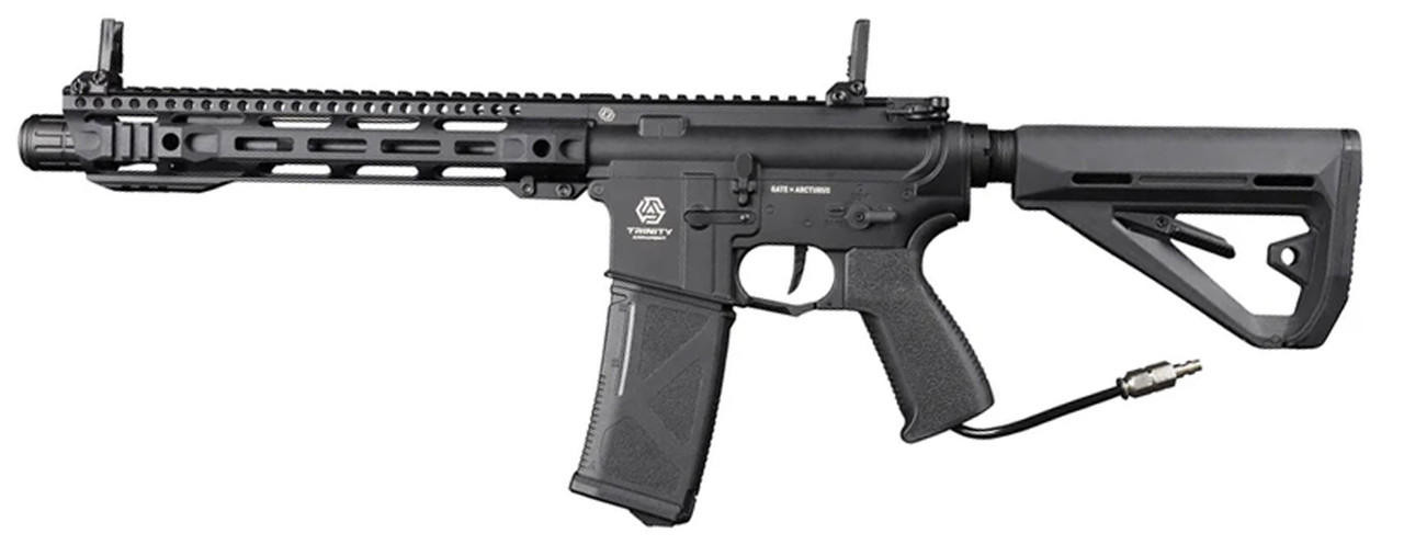 Arcturus Trinity Armament Alpha Carbine 11.5″ HPA Airsoft Rifle w/ GATE Titan II Bluetooth & Pulsar D, Black