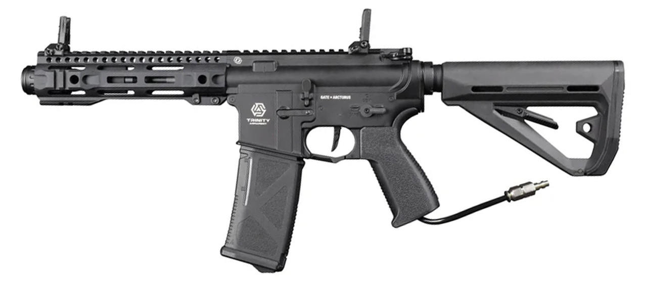 Arcturus Trinity Armament Alpha SBR 7.9″ HPA Airsoft Rifle w/ GATE Titan II Bluetooth & Pulsar D, Black
