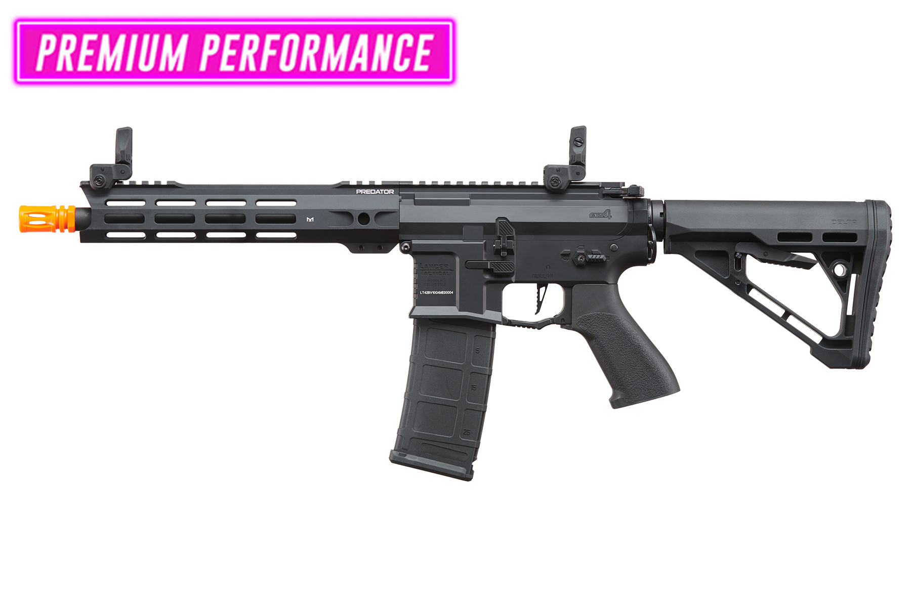 AIRSOFTGI PREMIUM CUSTOM PREDATOR 10″ TYPHOON M4 AEG (BLACK)