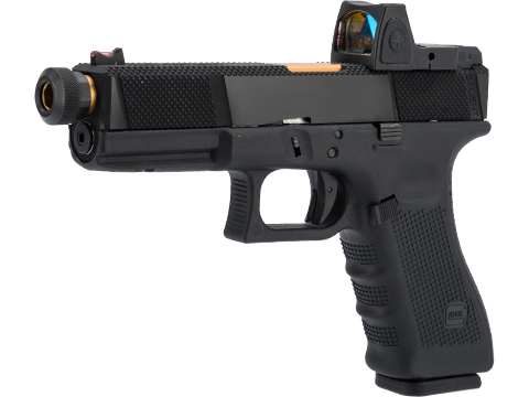 Elite Force x GLOCK 17 Gen. 4 Gas Blowback Airsoft Pistol w/ EMG SAI “UTILITY” Modification & Red Dot Pistol Sight