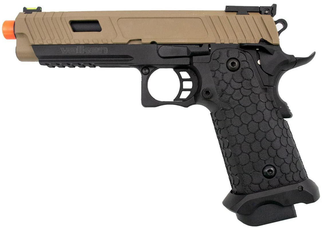 Valken BY HICAPA CO2 Blowback Airsoft Pistol, Tan/Black