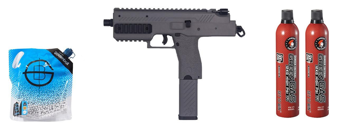 Vorsk VMP-1C GBB Airsoft SMG w/ Green Gas Combo, Gray