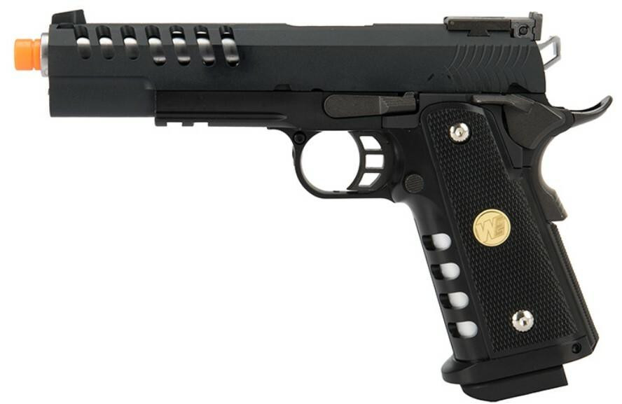 WE Tech 1911 5.1 Hi-Capa Hyper Speed Skeletor Gas Blowback Airsoft Pistol, Black