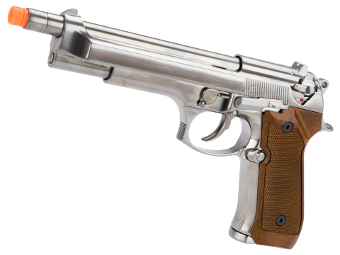 WE-Tech High Power Elite M9 PTP Airsoft GBB Pistol – Chrome / Wood