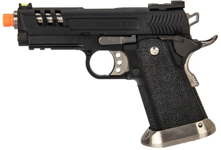 WE-Tech Hi-Capa 3.8 Deinonychus Full Auto Gas Blowback Airsoft Pistol, Black