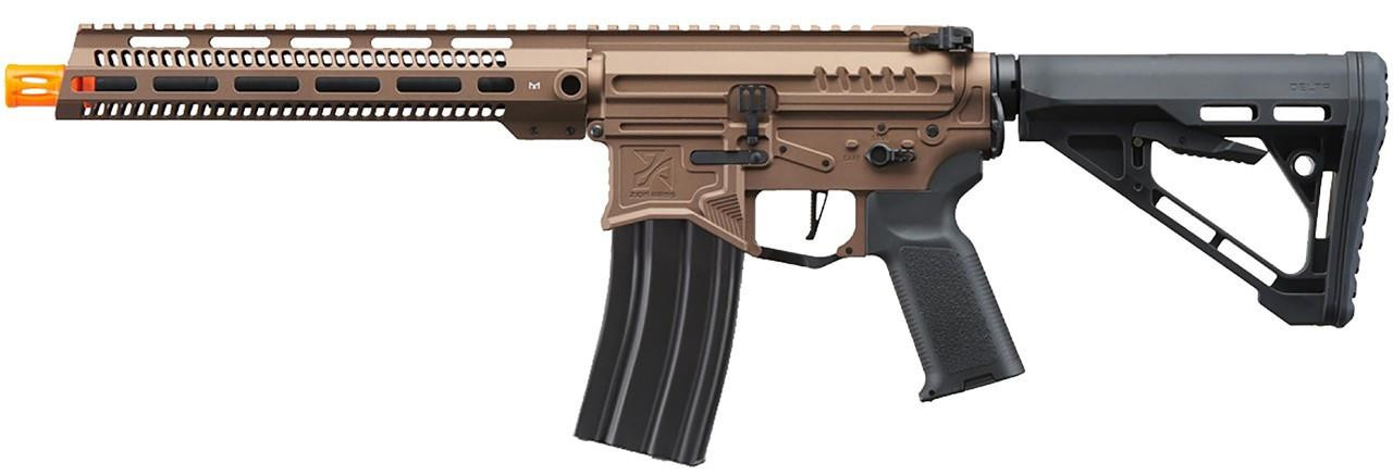 Zion Arms R15 Mod 1 Long Rail Airsoft Rifle with Delta Stock, Bronze/Black